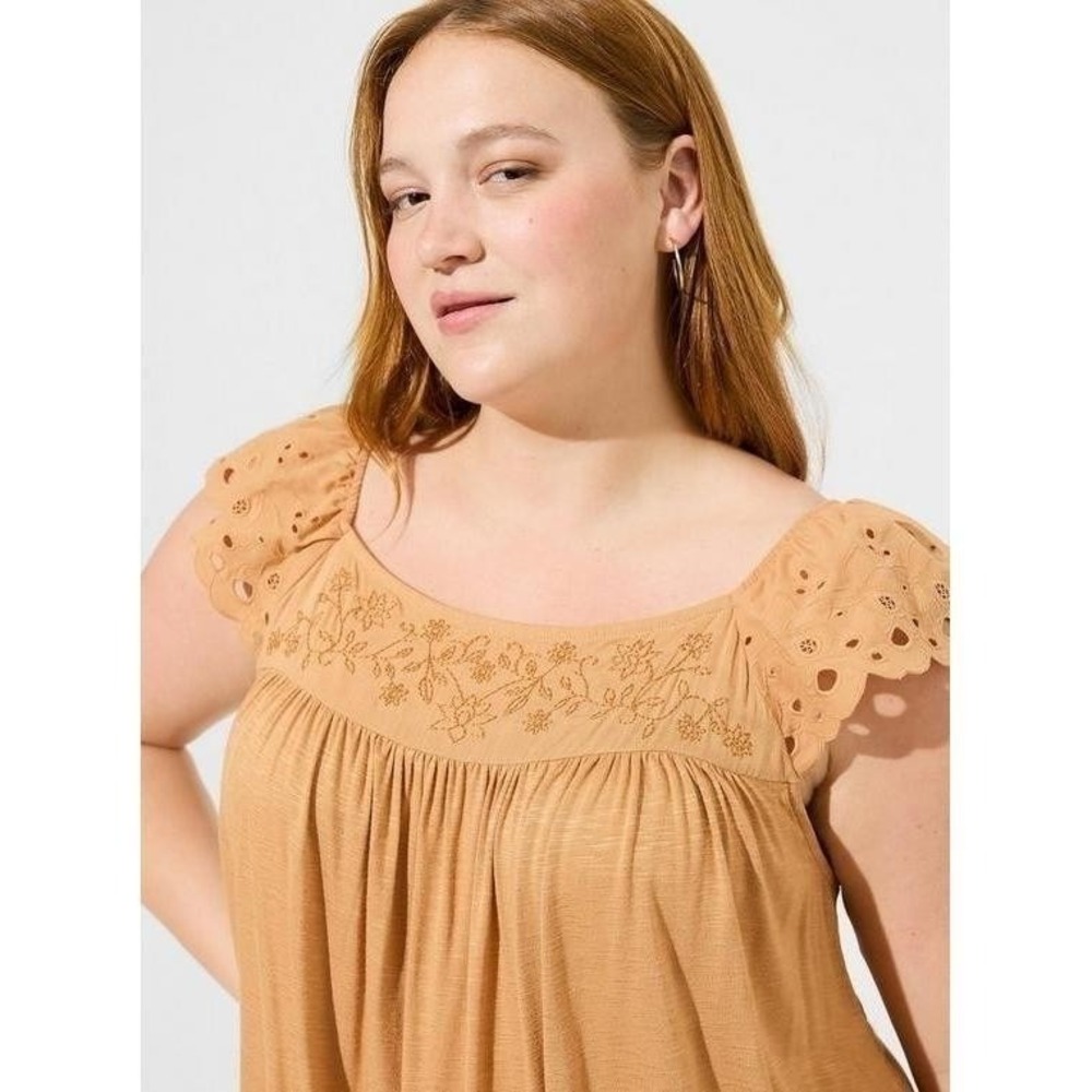 NWT Torrid Knit Square Neck Eyelet Top 1X